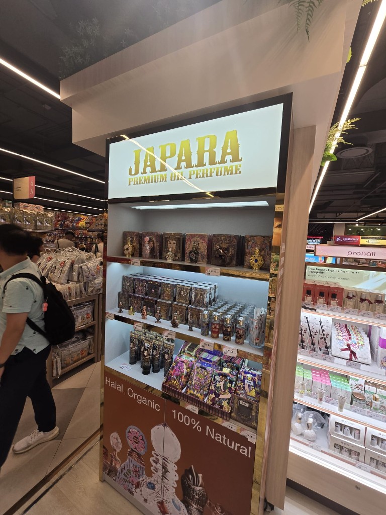 Japara Premium Oil Perfume display in a supermarket at ICONSIAM